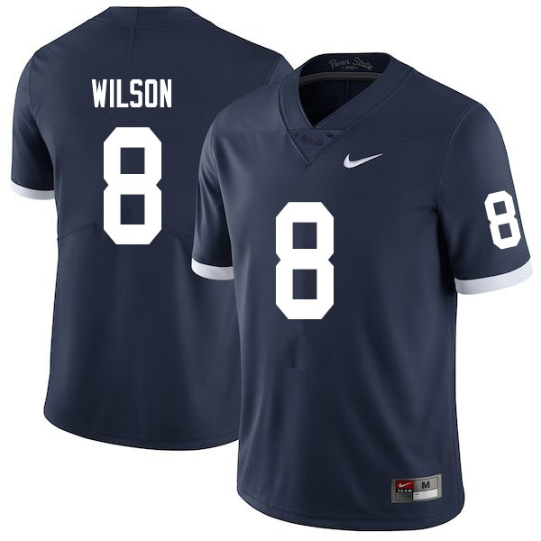Men #8 Marquis Wilson Penn State Nittany Lions College Throwback Football Jerseys Sale-Navy